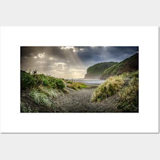 Beams at Bethells Beach (2) Posters and Art